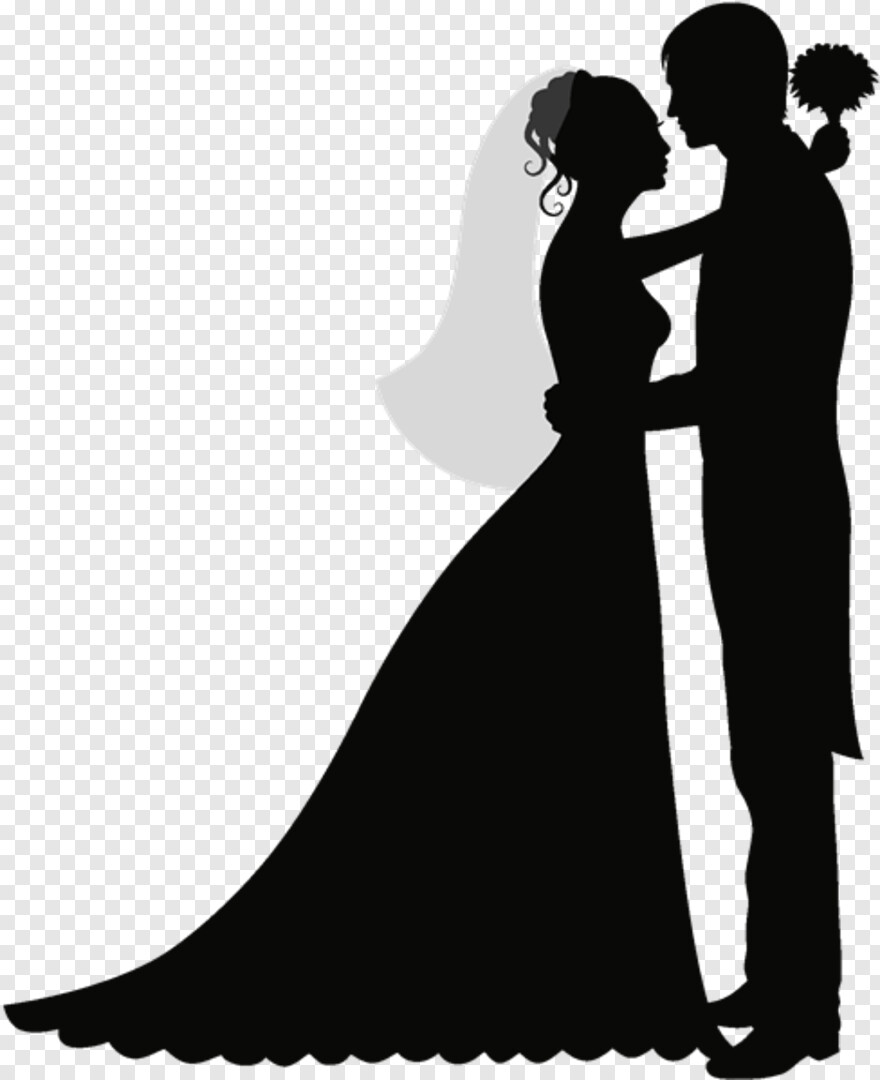 bride-and-groom-silhouette # 337147