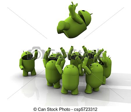 3d android friction. A two groups of android are facing each 