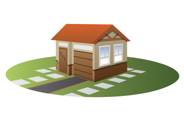 Small House. Icon 3D. Isolated On White Stock Illustration 