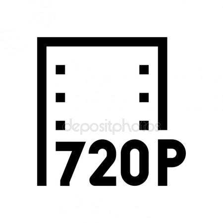 Icon 720p. Video quality. Isolated graphic illustration. 3D 
