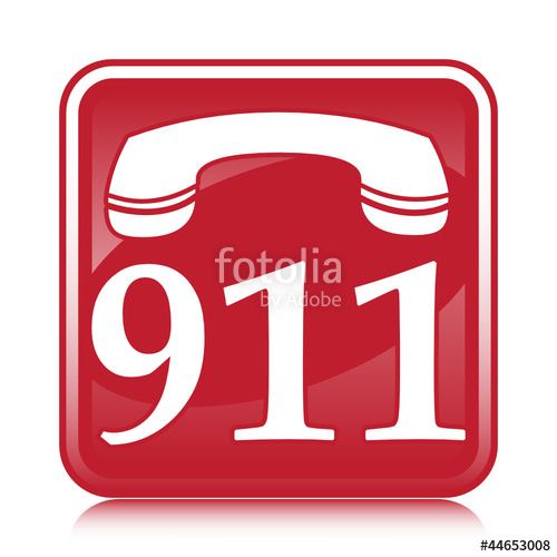 Number Emergency 911 Red Web Pointer Icon. Webdesign Button On 