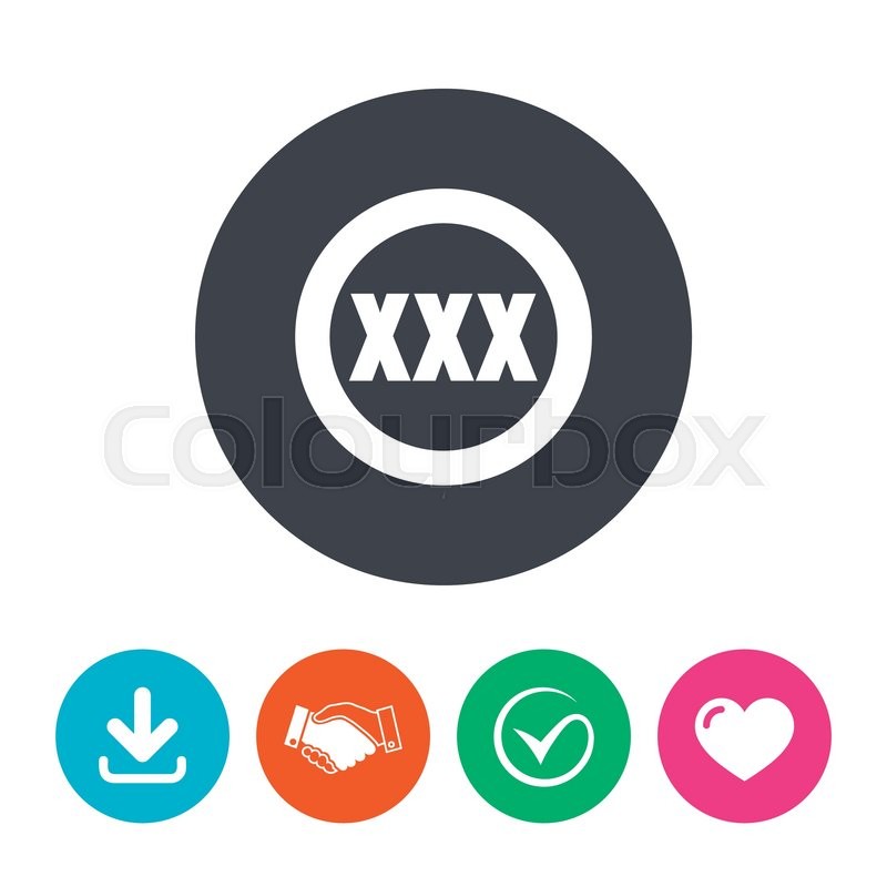 XXX Adults Only Content Sign. Vector Button. Age Limit Icon 