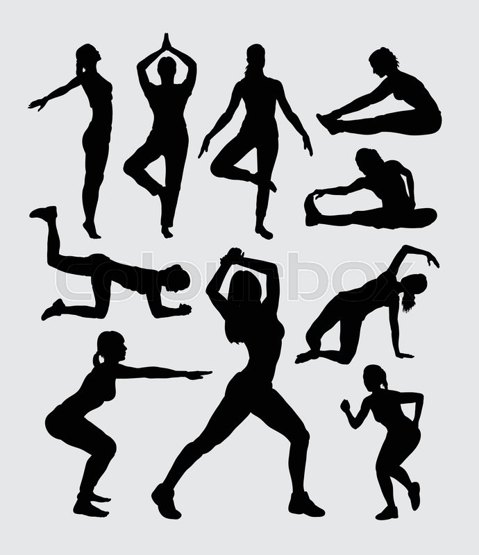 Aerobic Icons. Full Color 24 Stock Vector - Illustration of 