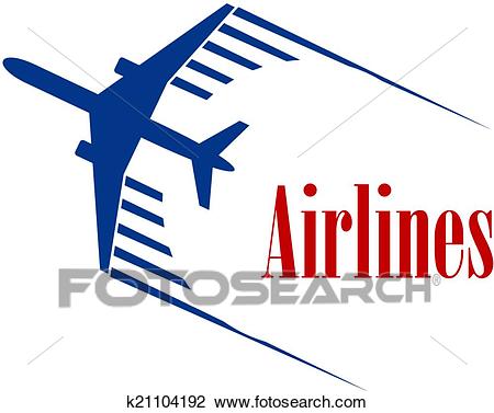 Airlines Flat Pictogram. Airlines Icon With Gray, Black, Blue 