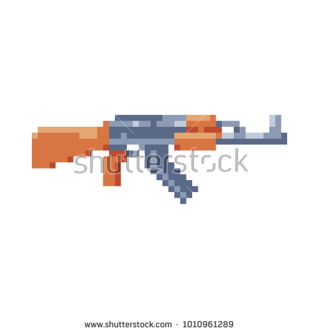 Gun Ak47 Kalashnikov Icon Vector Illustration Stock Vector 