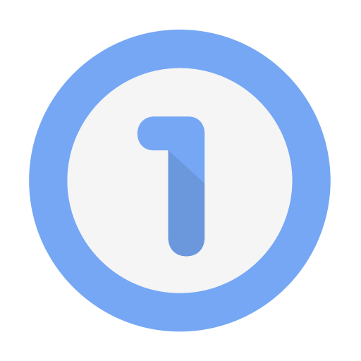 Number one in a circle - Free interface icons