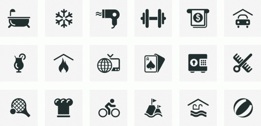 Real Estate and Accommodation amenities icon set Royalty Free 