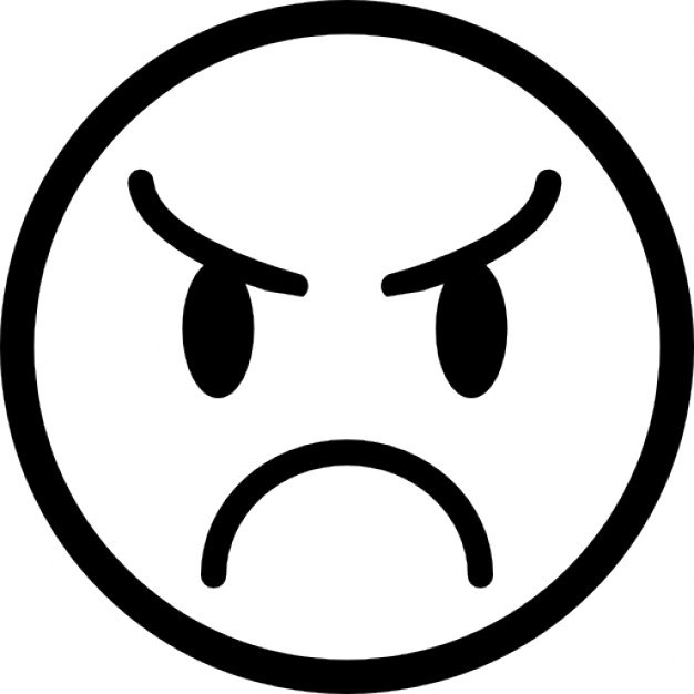 Angry face icon in outline style vector illustration for 