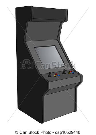 Simple line drawn vintage game arcade cabinet icon
