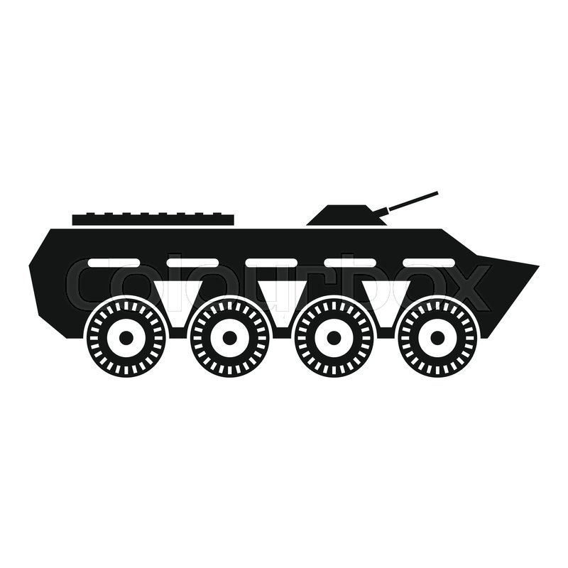 Vector black and white illustration of military truck vectors 