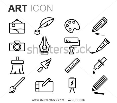 Vector Black Art Icons Set On Stock Vector 122468983 - 