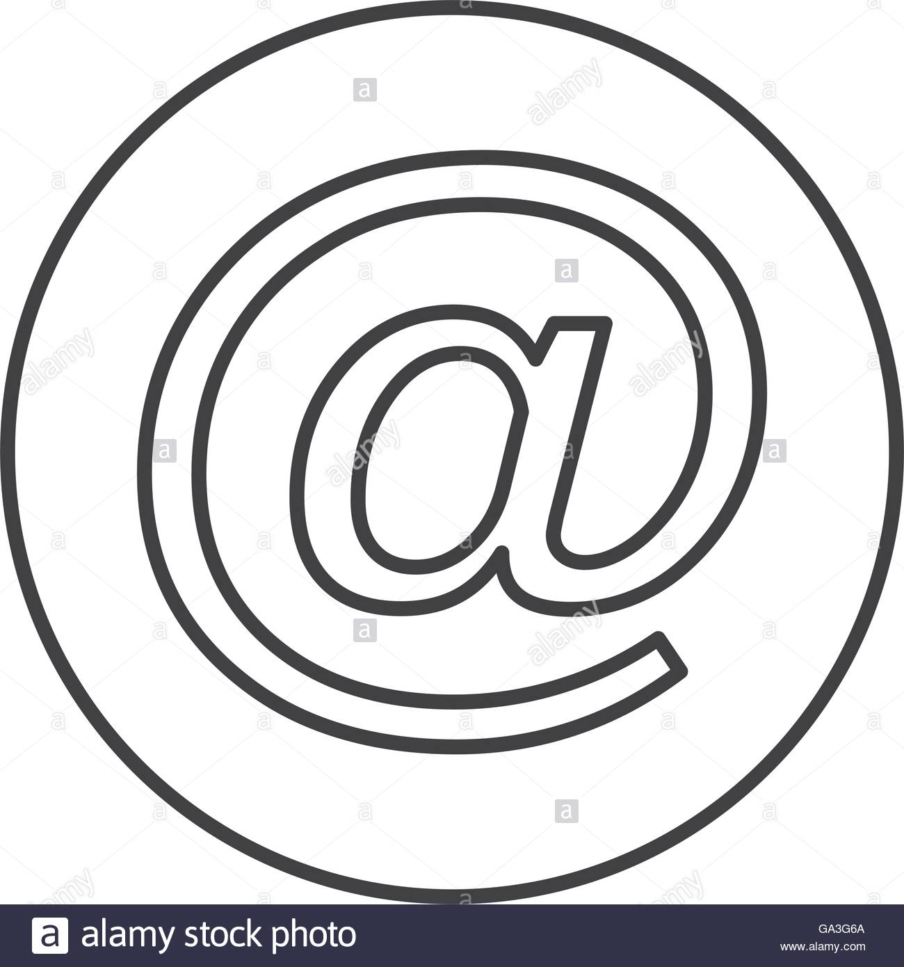 At symbol inside a circle - Free interface icons