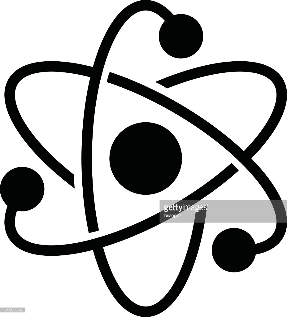 Gray atom icon. vector illustration. Atom icon in flat vector 