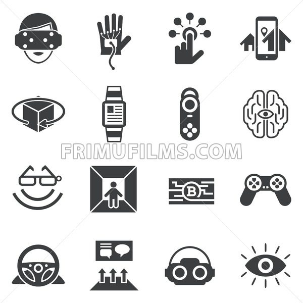 Virtual Augmented Reality Icons Royalty Free Vector Image