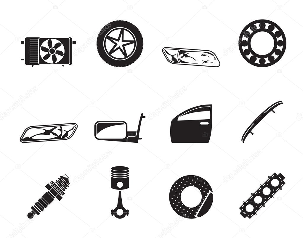 Auto parts icon set. Simple style set of 9 auto parts vector icons 