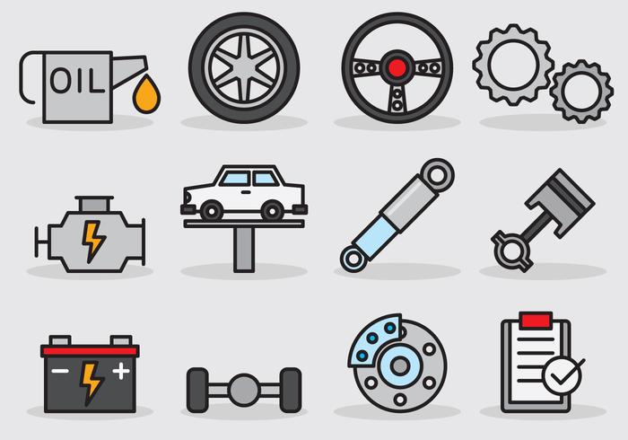 Auto service icons flat. Auto mechanic service and eps vector 