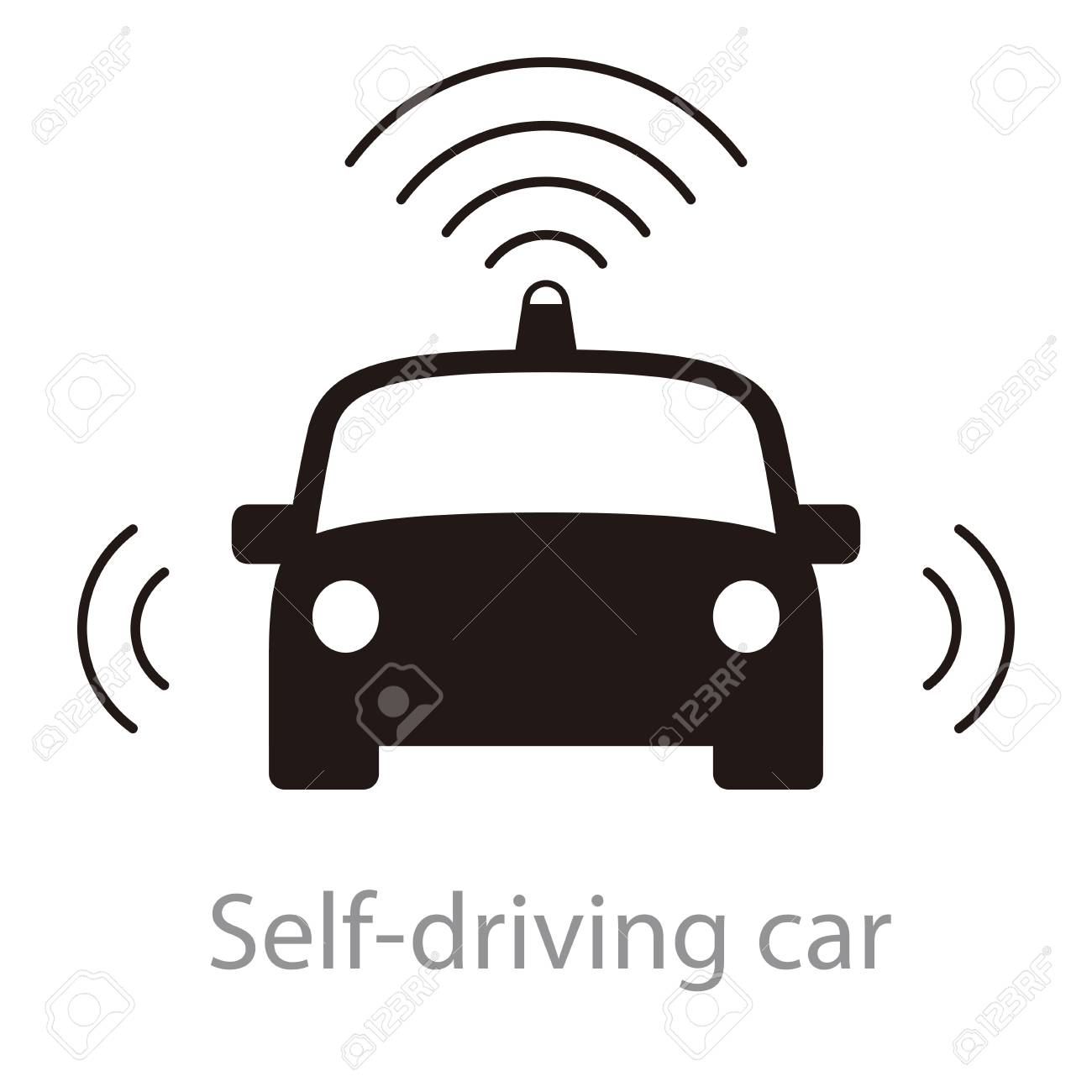 Autonomous car linear icon sign symbol Royalty Free Vector