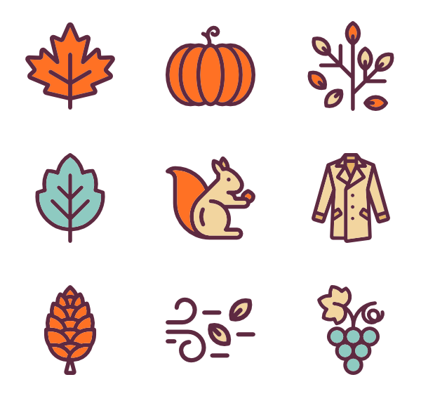 Autumn icons stock vector. Illustration of gourd, leaf - 22552368