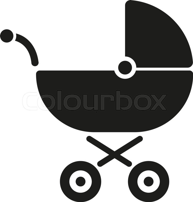 Baby Carriage Icon. Baby Stroller Icon Silhouette. Vector. Royalty 
