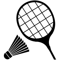 Badminton racket flat icon with long shadow, eps 10 eps vector 