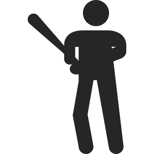 Baseball player with bat and ball Icons | Free Download