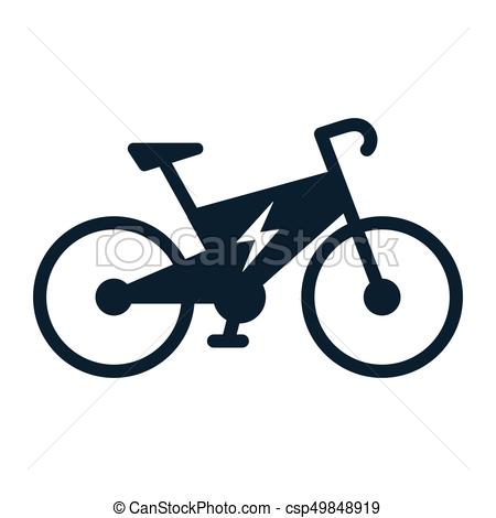 Electro bicycle bike e-bike icon on white background vector clip 