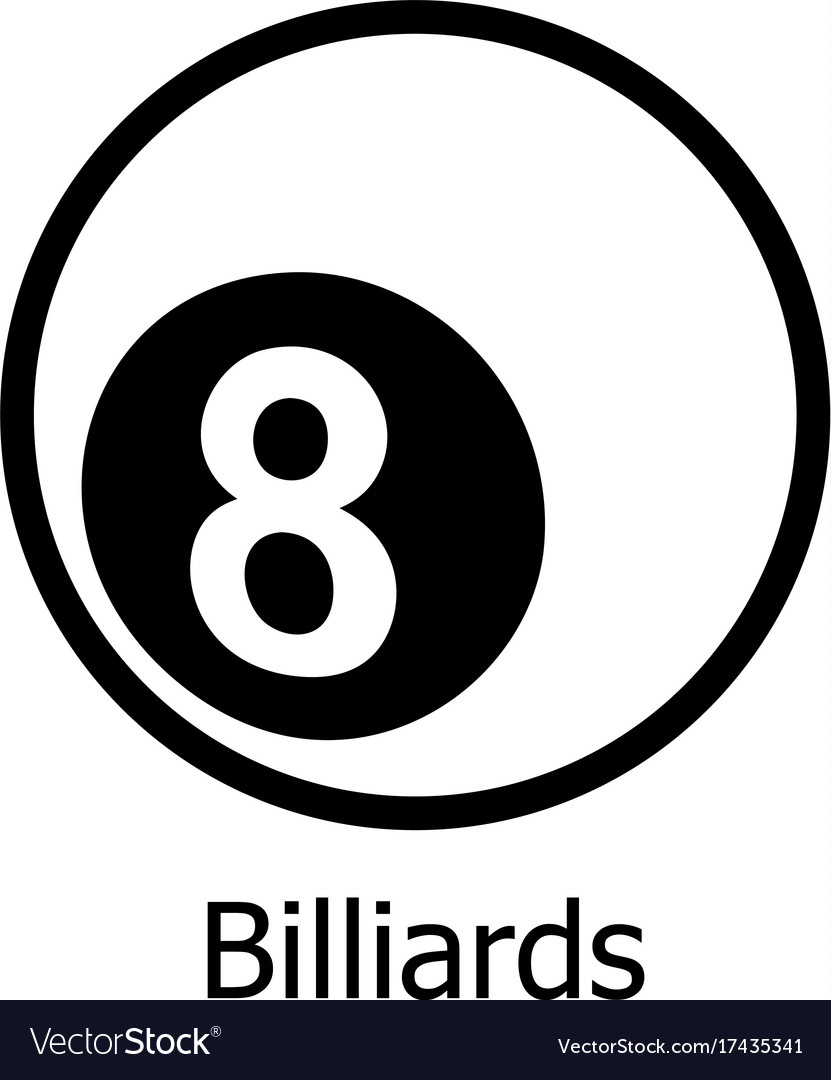 Ball for billiards icon cartoon style Royalty Free Vector