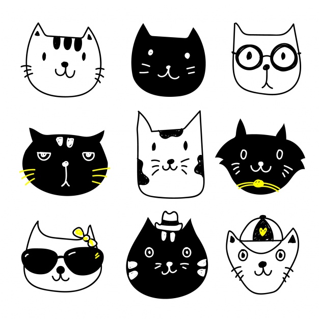 Persian Cat Icons And Silhouettes. Jumping Running Sitting Lying 