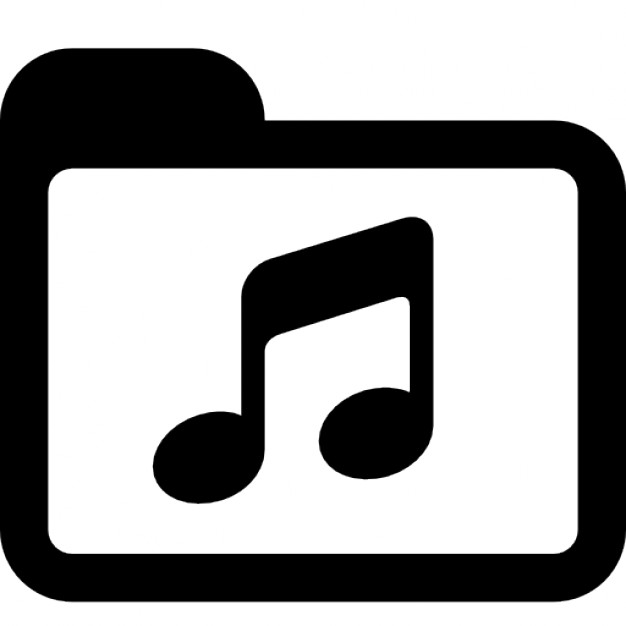 Black and white music folder Icons | Free Download