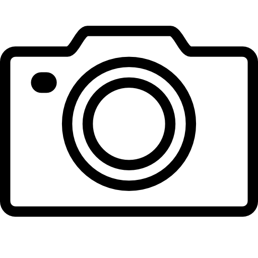 Raphael Camera Icon  Style: Flat Rounded Square White On Black