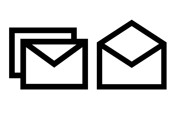 Mixed Email Glyph Black Icon