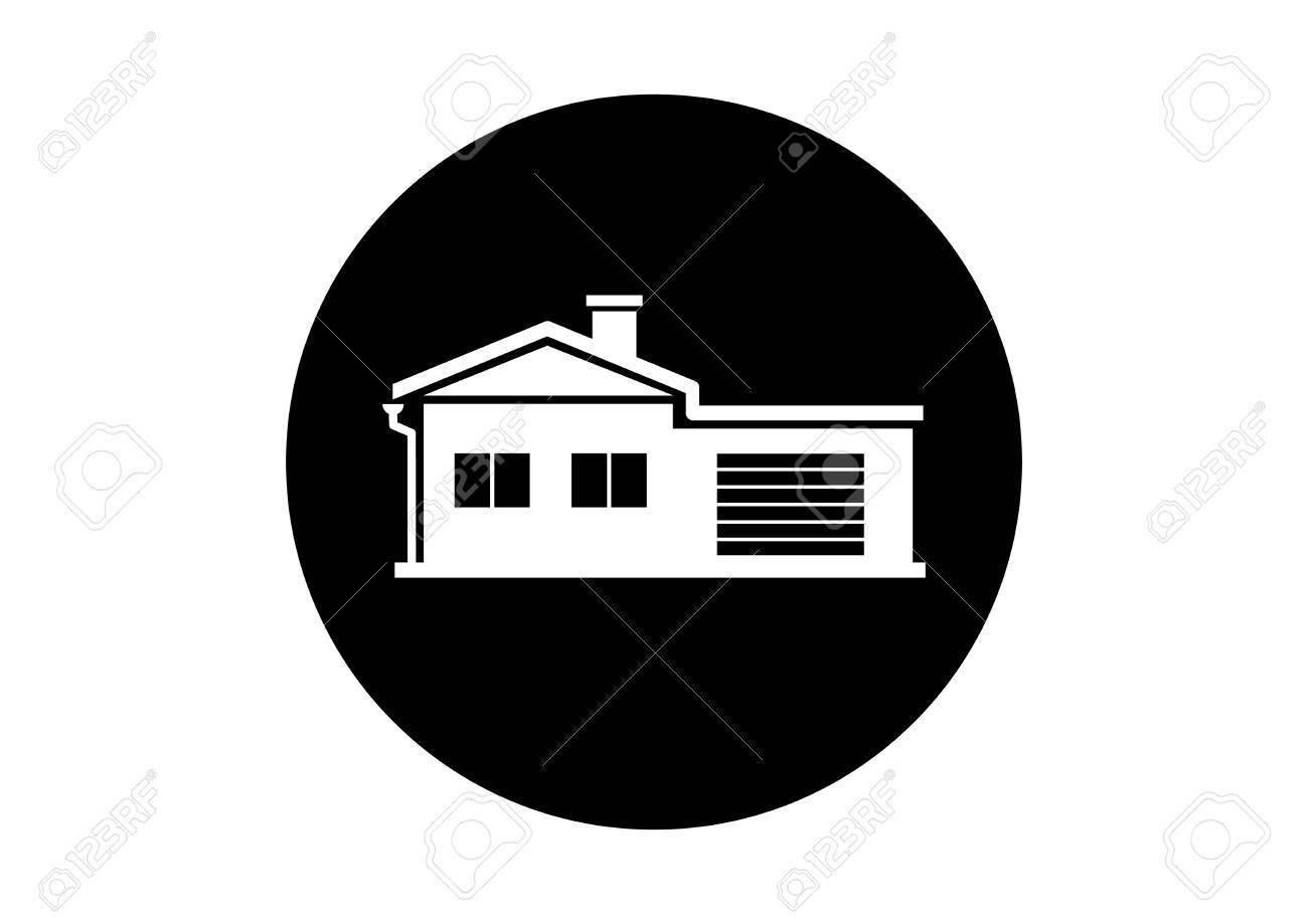 white house icon illustrated on white background in vector Stock 