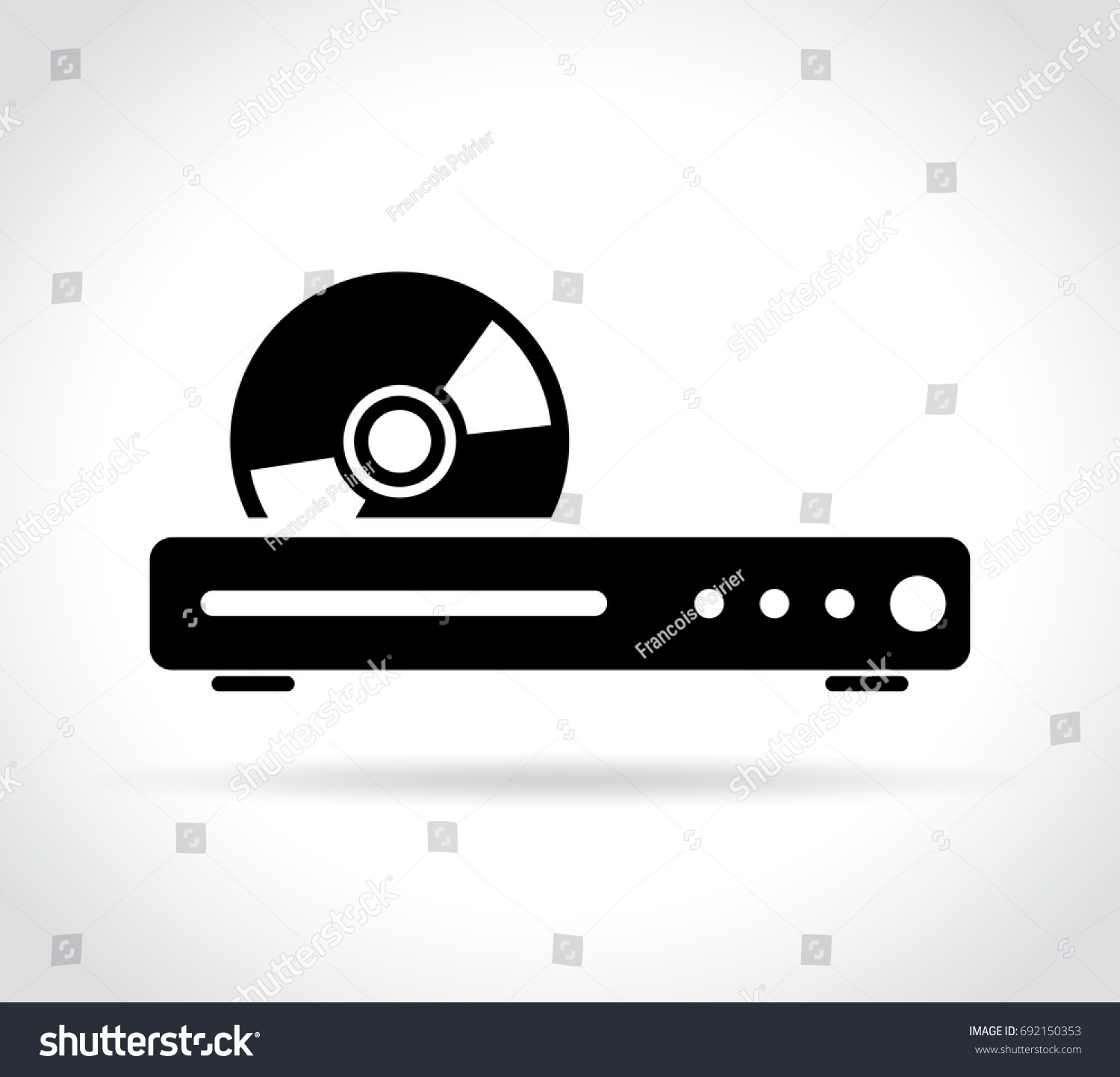 Cd, DVD, Compact Disk, Blue Ray Icon. Nine Buttons With Bright 