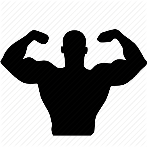 Male bodybuilder silhouette flexing muscles Icons | Free Download