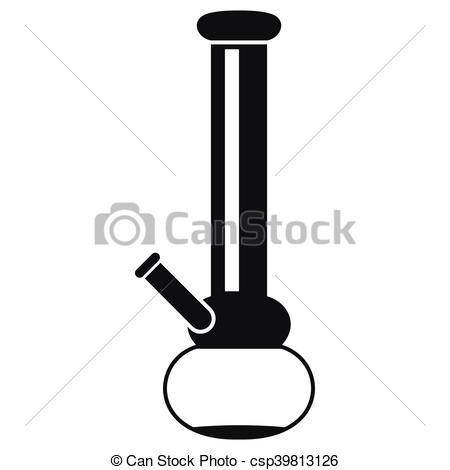 Bong icon in flat style isolated on white background. drugs 