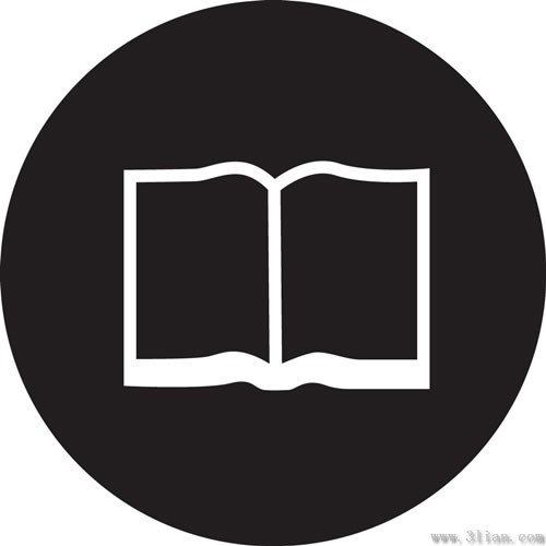 Book icon black background vector Free vector in Adobe Illustrator 