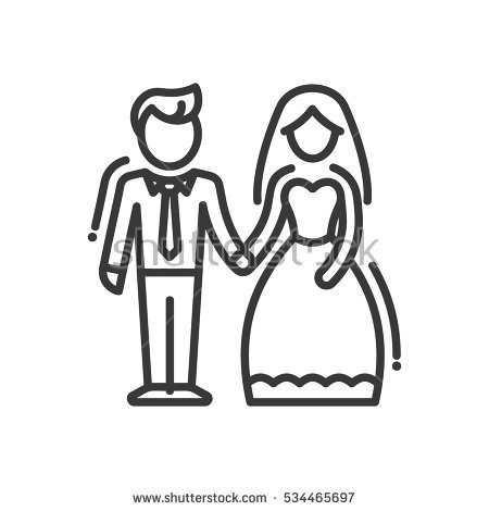 Bride And Groom Icon. Wedding Marriage Love And Married Design 