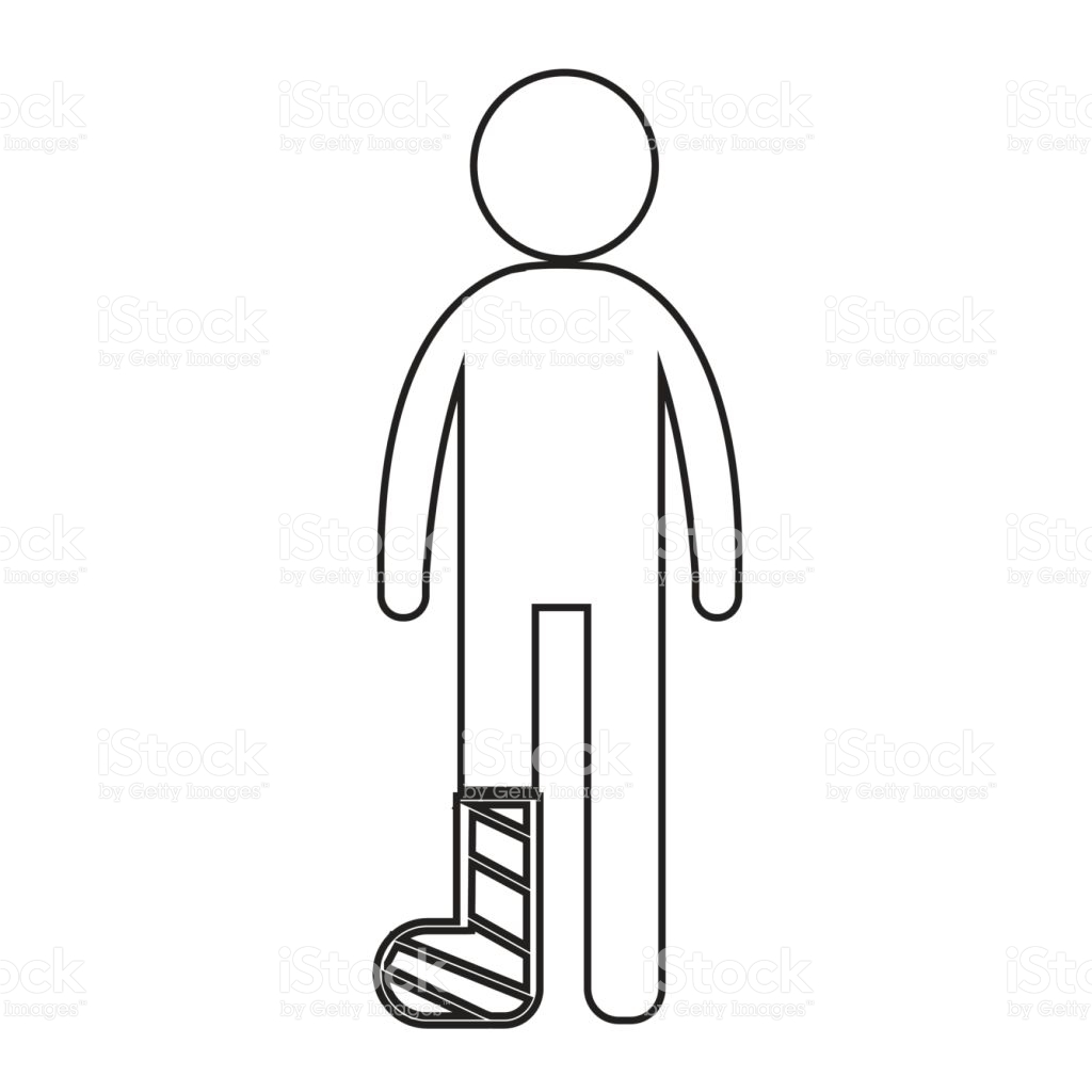 Flat design man with broken arm icon vector illustration | Stock 