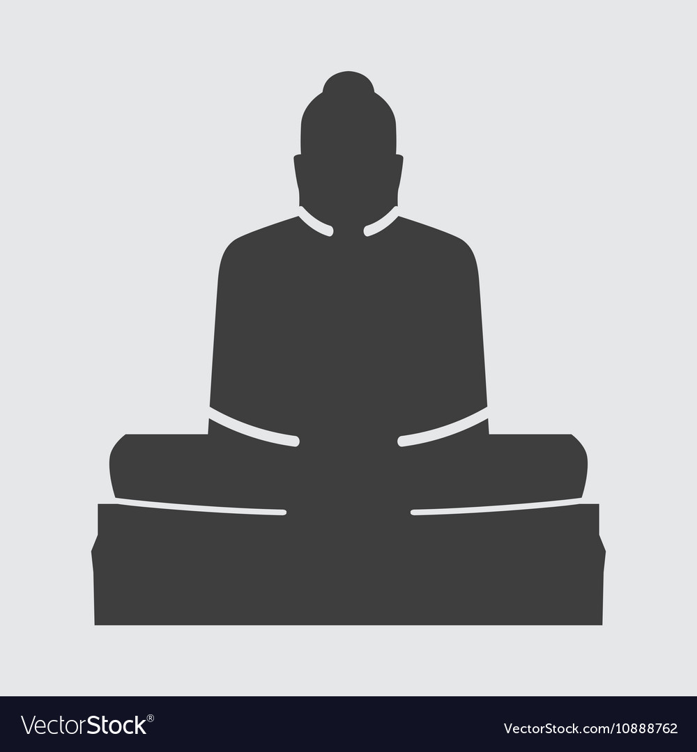 Buddha icon orange color Royalty Free Vector Image