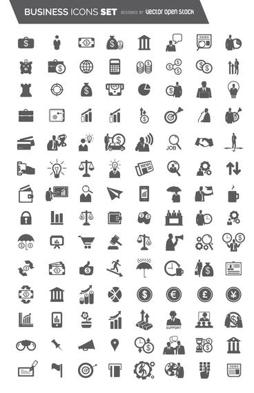 Clean Business Icons Set - Free Vector Site | Download Free Vector 