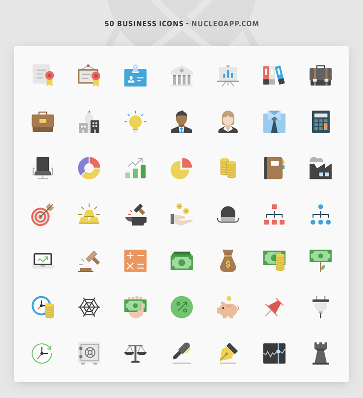 Clean Business Icons Set | Icons / Wallpapers / Templates 