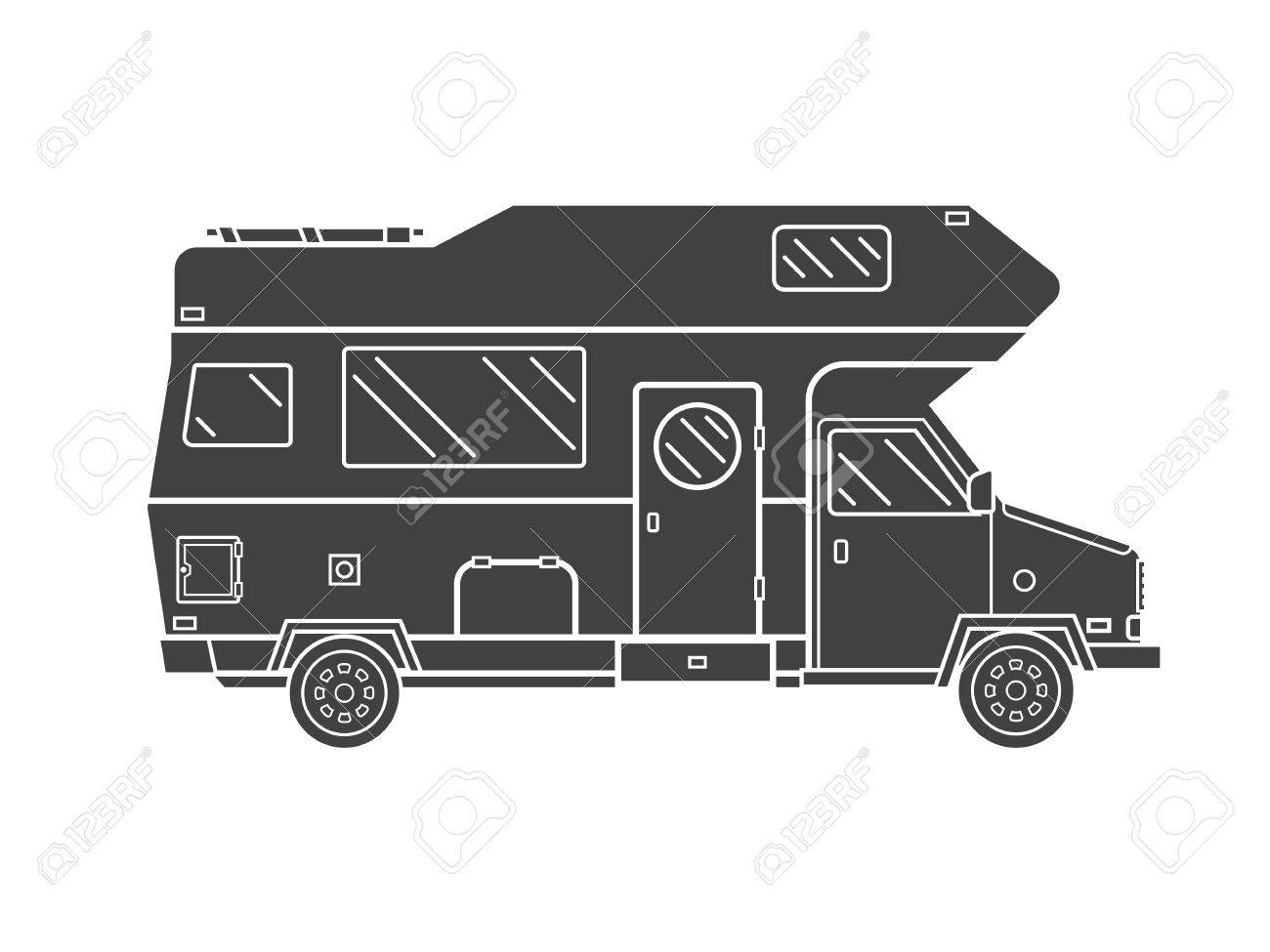 Camper Icon White Background  Stock Vector  marcotrapani #163616190
