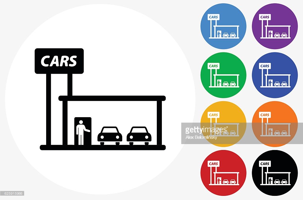 Car Dealership Icon Flat Graphic Design Vector Art | Getty Images