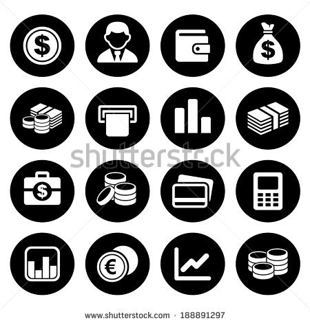 Money cash icons set stock vector. Illustration of isolated - 47818117