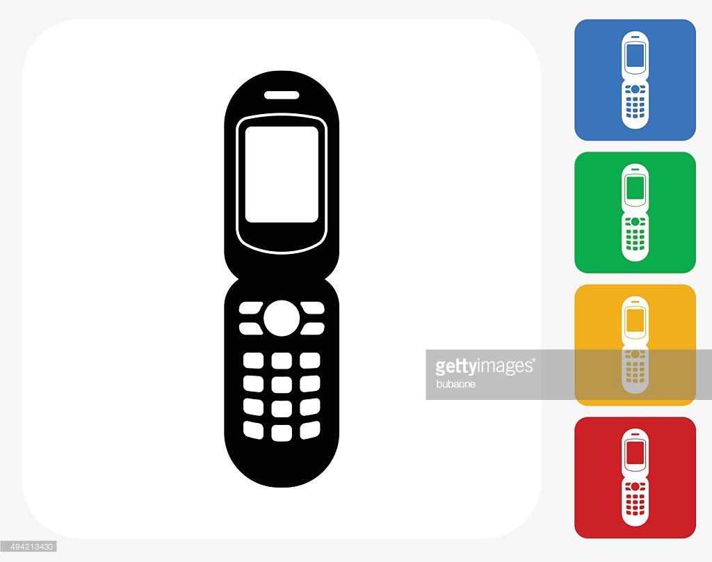 Cellphone Icon Flat Graphic Design Vector Art | Getty Images