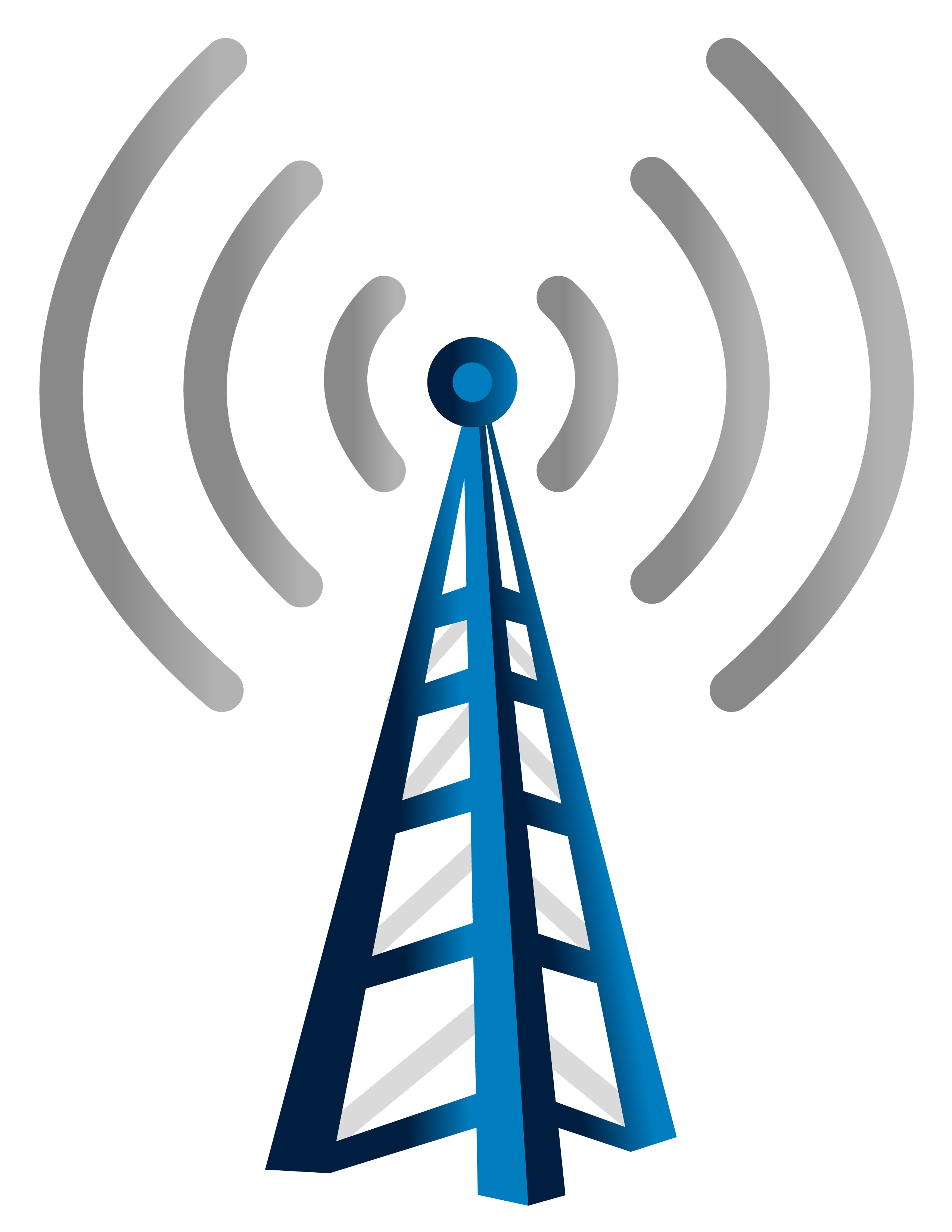 Cellphone tower icon with emitting pinging transmission clip 