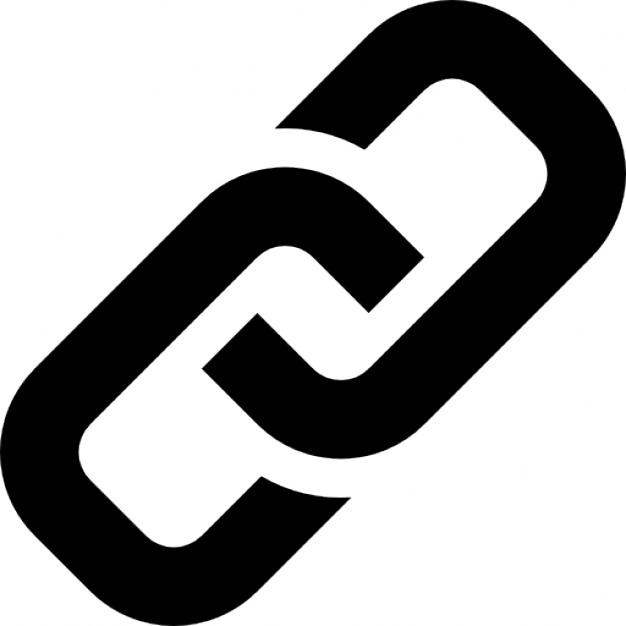 Two chain links. icon. Two chain links with long shadow vector 