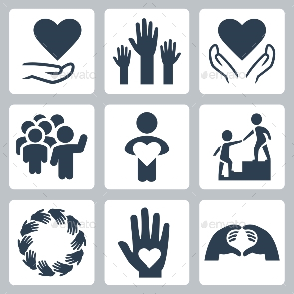 Charity Give Love Flat Icon Apps Stock Vector 420730807 - 