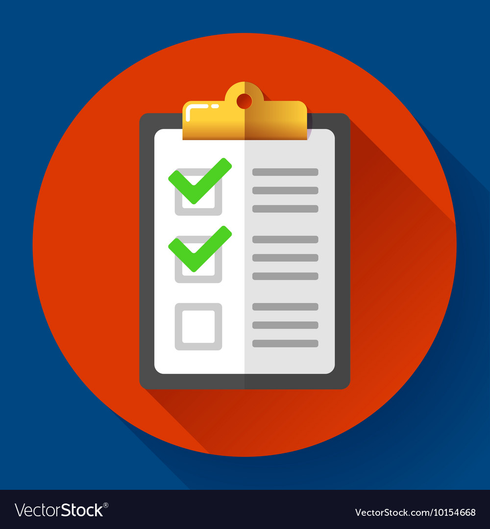 Checklist icon flat style Royalty Free Vector Image