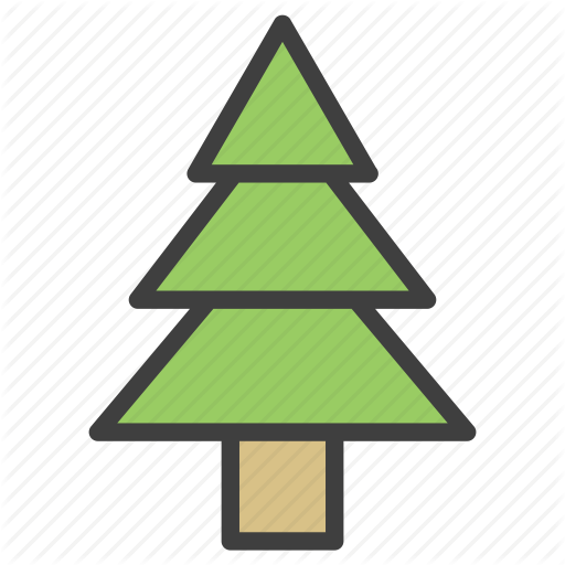 Flat design kawaii christmas tree icon vector illustration vector 